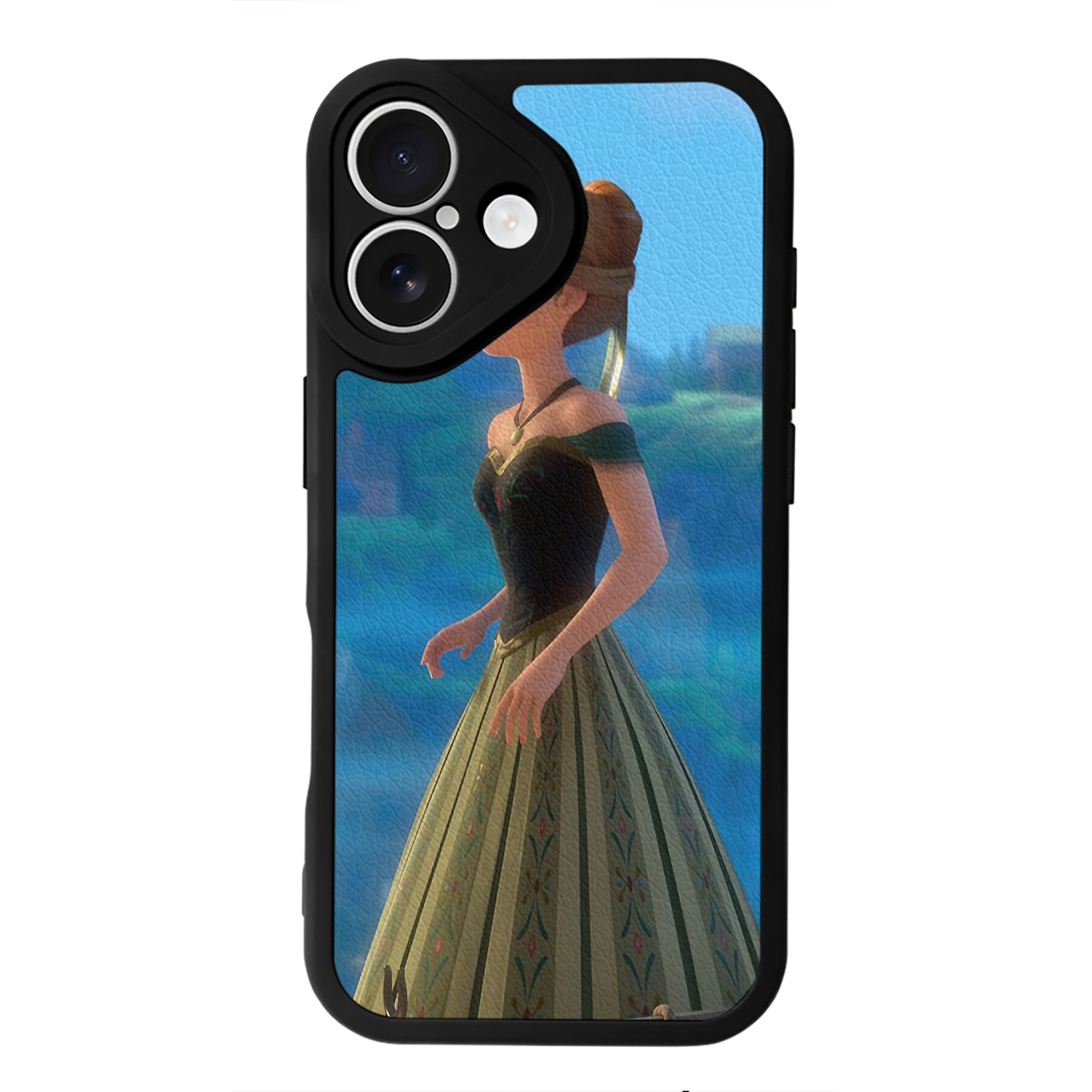 （画像用） アナと雪の女王 アンナ エルサ Frozen Anna Elsa 【iPhone 16シリーズ対応】シリコンスマホケース（レザー調） 材質：シリコン